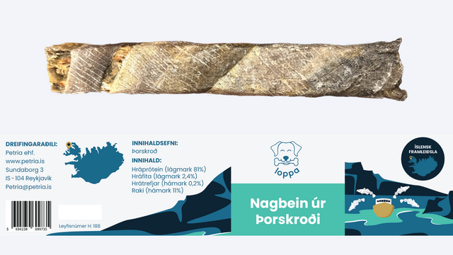 Loppa - Nagbein úr þorskroði (stök bein)